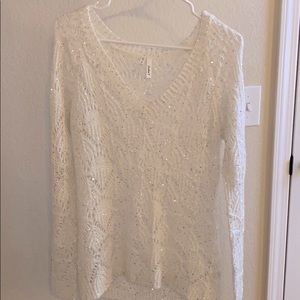 Sparkling white sweater